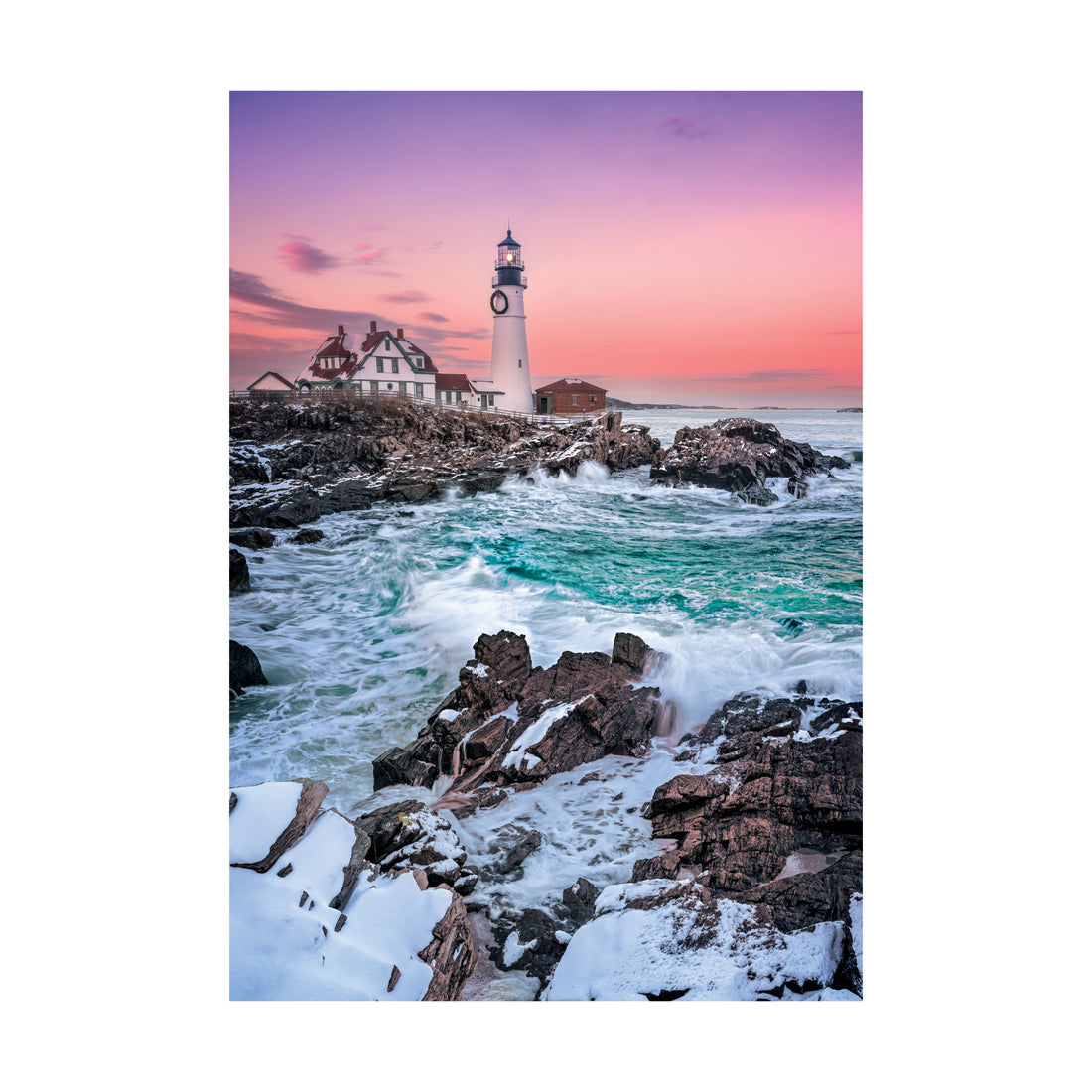 First Snowfall at Portland Head 1000pc