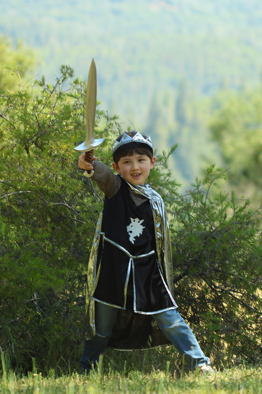 Silver Knight Tunic with Cape and Crown Size 7-8