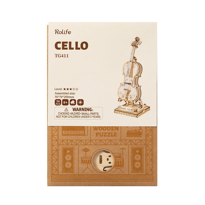 3D Wooden Puzzle Cello