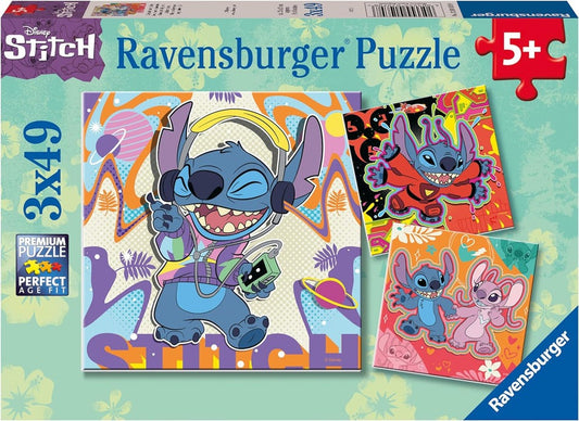 Disney Stitch Play the Day Away  3x49pc puzzle