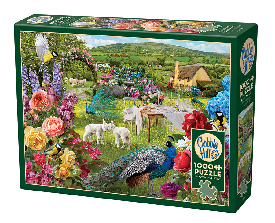 Little Lamb Rose Garden 1000pc jigsaw puzzle