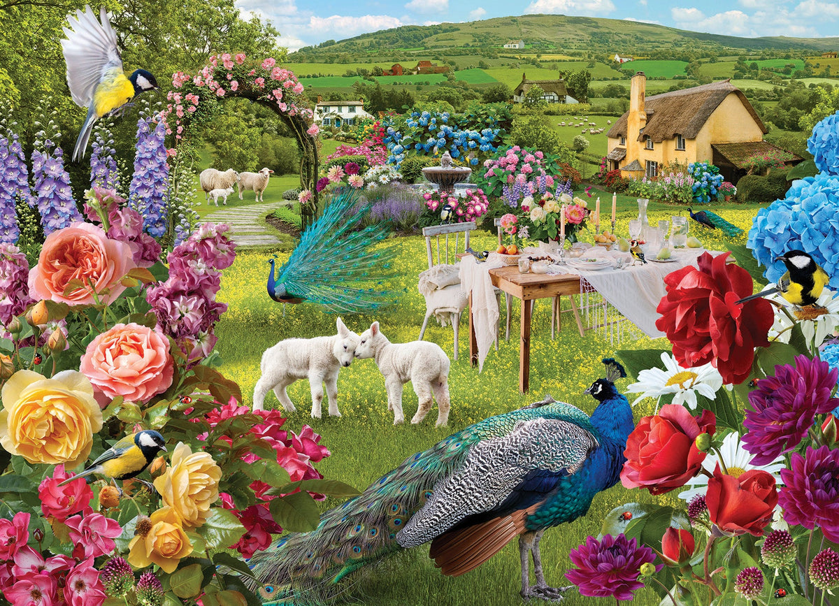 Little Lamb Rose Garden 1000pc jigsaw puzzle