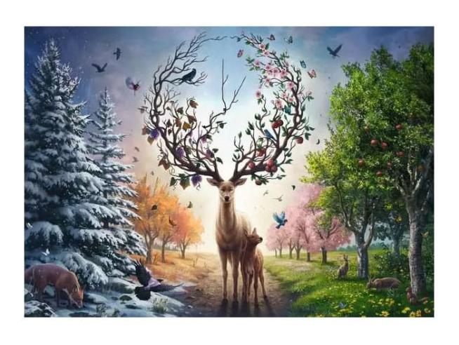 Deer at Day and Night 1000pc