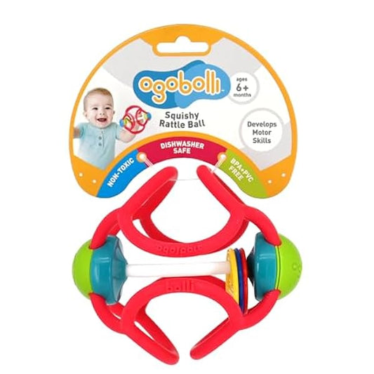 Ogobolli Squishy Rattle Ball Red