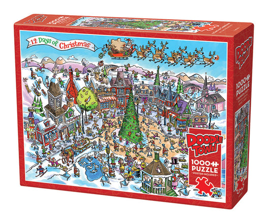 Doodle Town: 12 Days of Christmas 1000pc