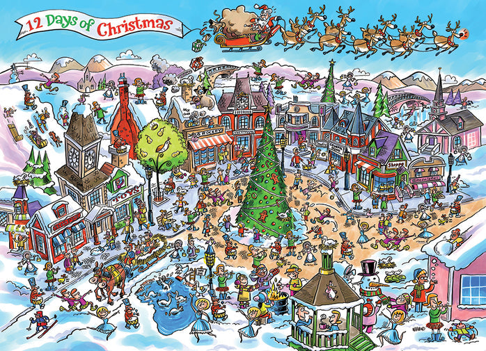 Doodle Town: 12 Days of Christmas 1000pc