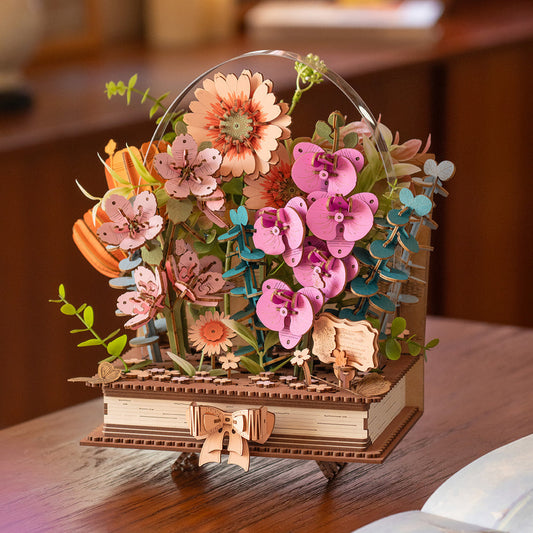 3D Wooden Puzzle Wooden Blooming Book