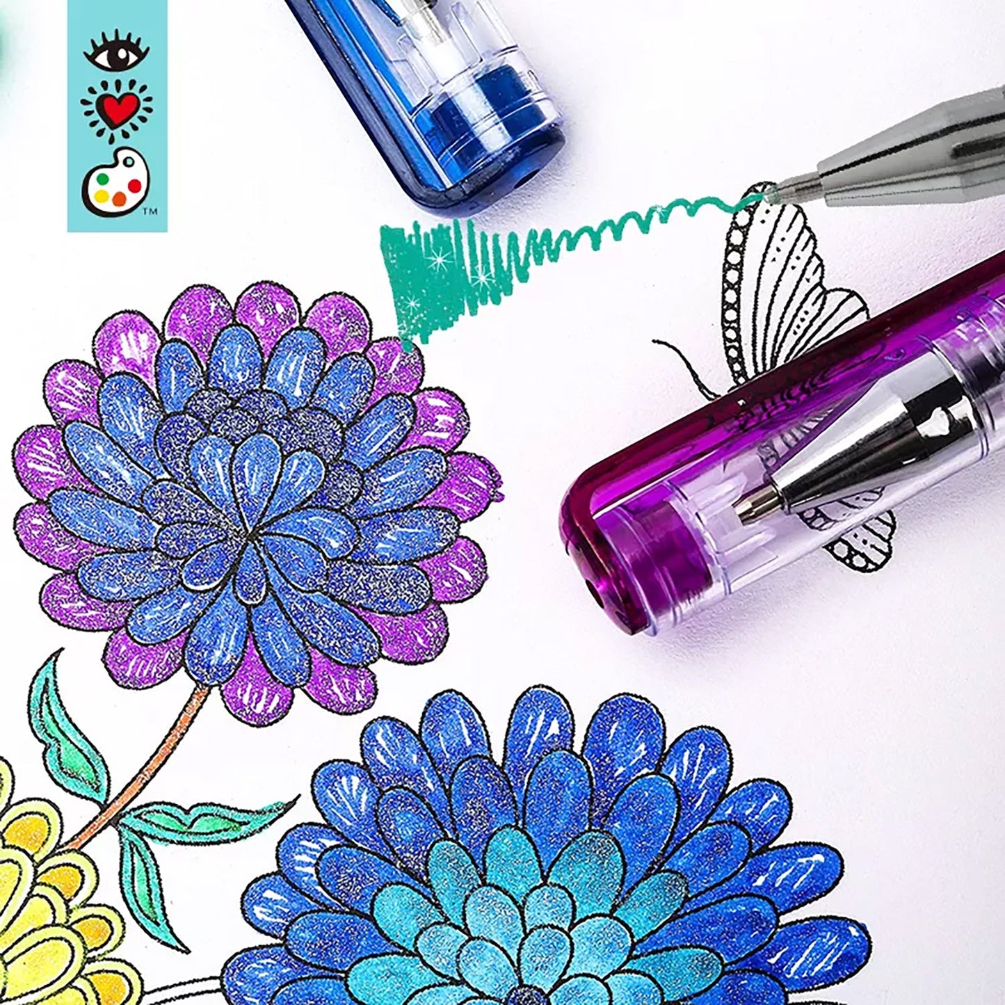 12 Glittery Gel Pens
