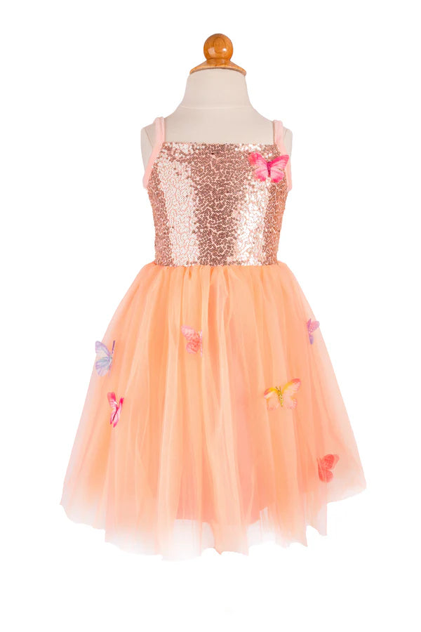 Butterfly Bliss Dress, Peach Size 3-4