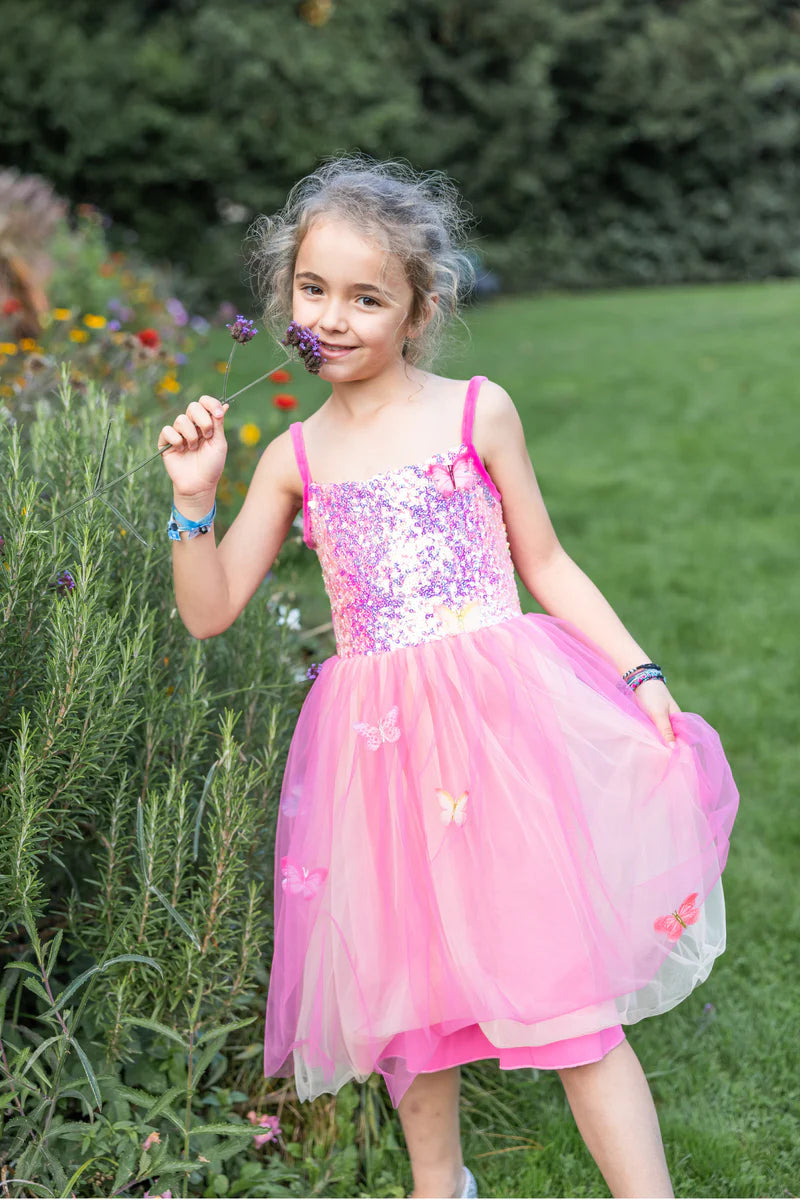 Butterfly Bliss Dress, Hot Pink Size 5-6