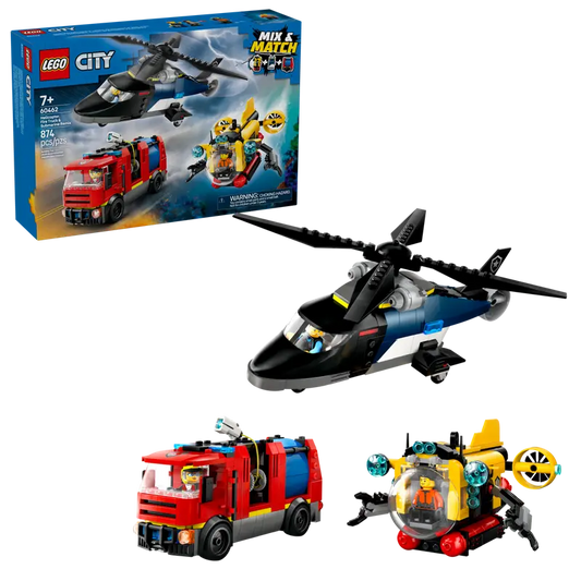 City Helicopter, Fire Truck & Submarine Remix