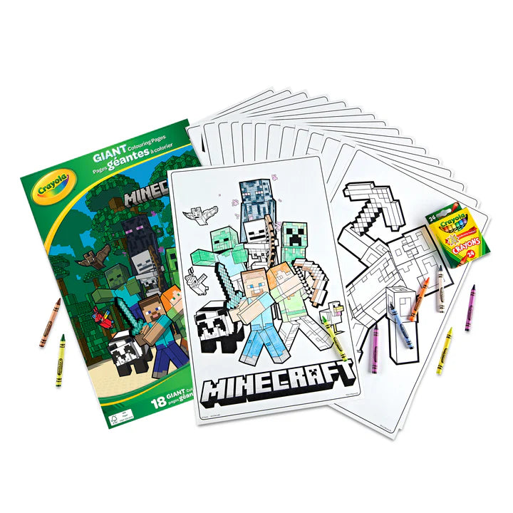 Minecraft Coloring Set Minecraft 18 Giant Colouring Pages – Hobby and Toy Central