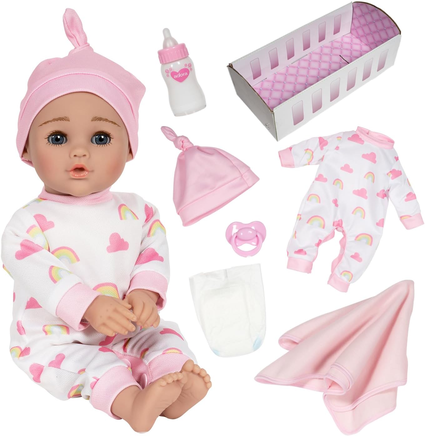 Rainbow Hugs 7 piece Nurturing Baby Gift Set