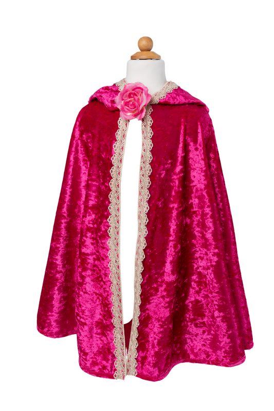 Deluxe Fuchia Rose Princess Cape Age 5-6
