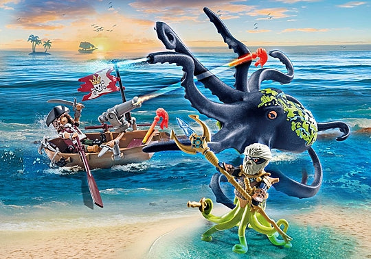 Pirate Battle with Giant Octopus
