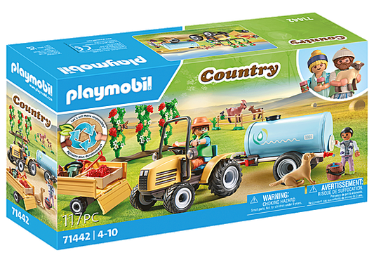 Country Tractor with Trailer and Water Tank