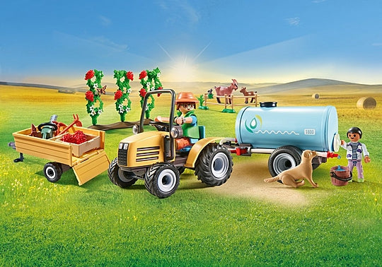 Country Tractor with Trailer and Water Tank