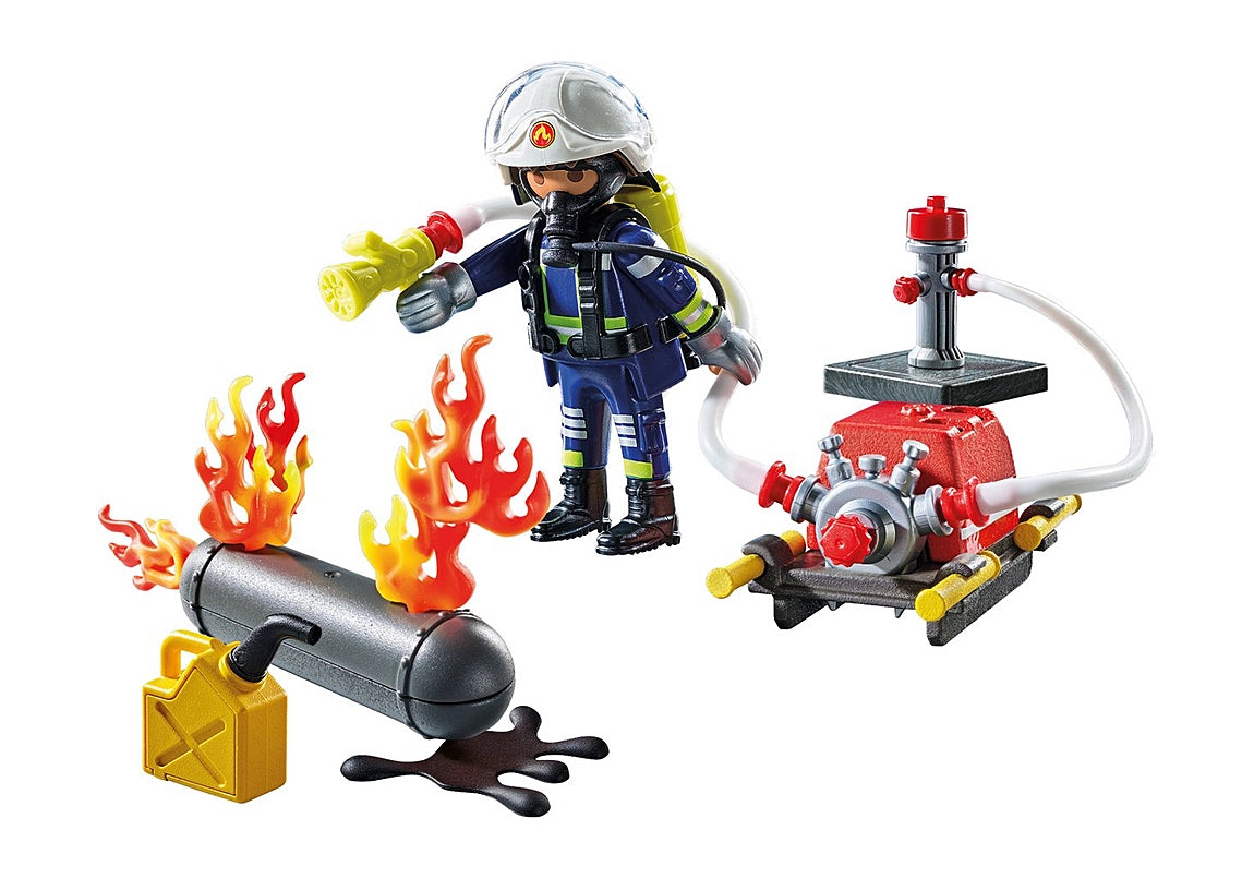 Action Heroes Firefighter with Water Pump
