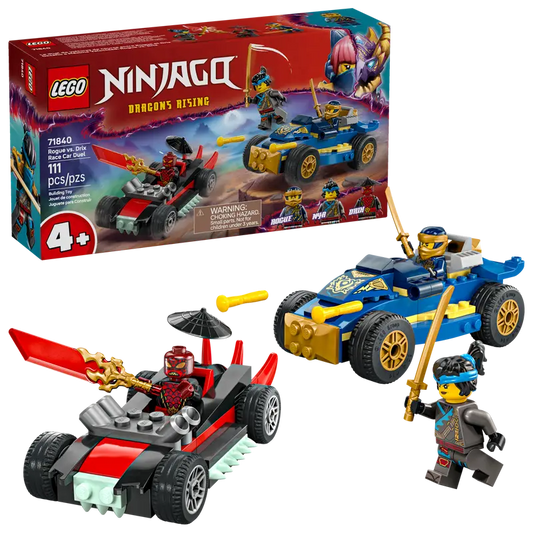 Ninjago Rogue vs. Drix Race Car Duel