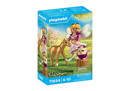 Golden Unicorn Foal with Fairy