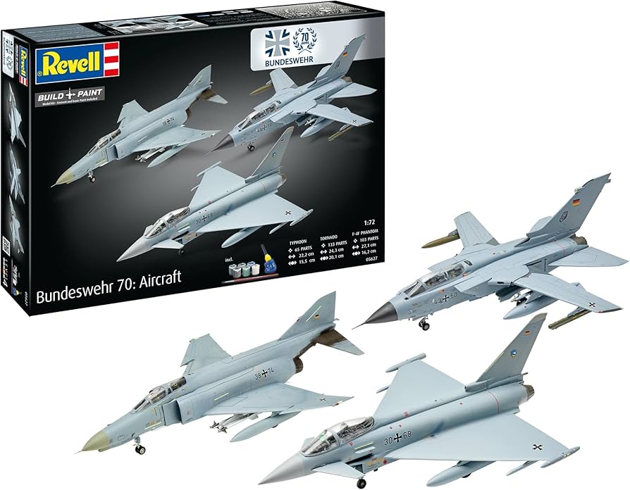 Bundeswehr 70th Anniversary Aircraft Typhoon/Tornado//F-4F Phantom 1/72 Starter Kit