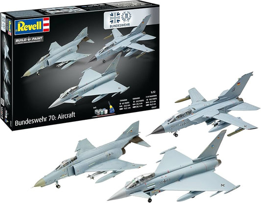Bundeswehr 70th Anniversary Aircraft Typhoon/Tornado//F-4F Phantom 1/72 Starter Kit