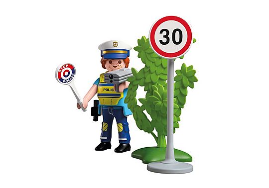 Police Officer with Speed Dectector