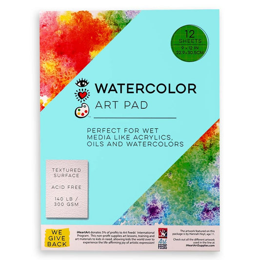Watercolor Art Pad 9X12" 140lb 12 Sheets