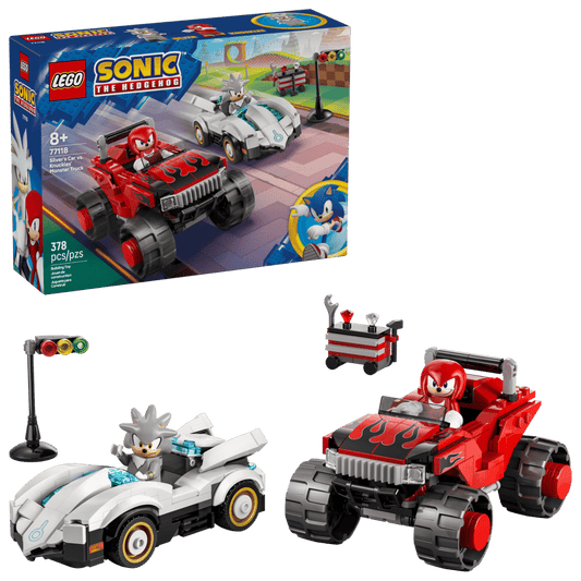 Sonic The Hedgehog Silver's Car vs. Knuckles' Monster Truck
