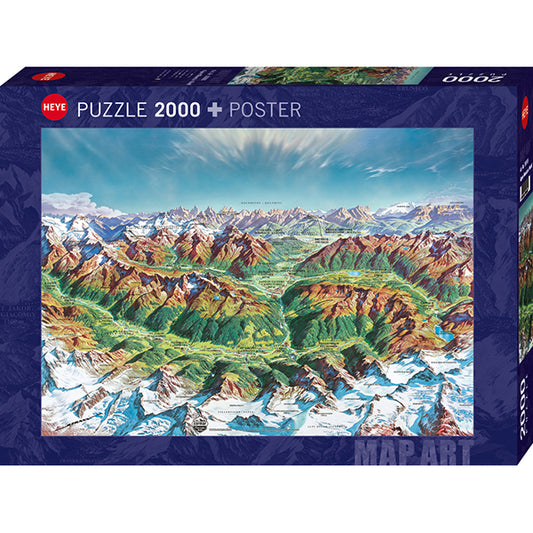 Map Art - Alpine Mountain World 2000PC