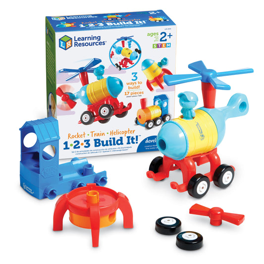1-2-3 Build It! Rocket - Train - Helicopter