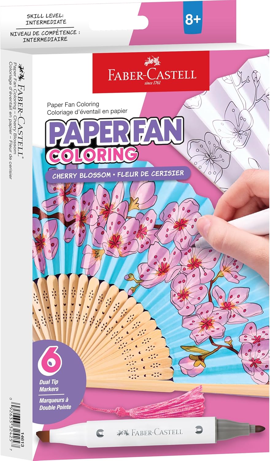 Paper Fan Coloring Cherry Blossom