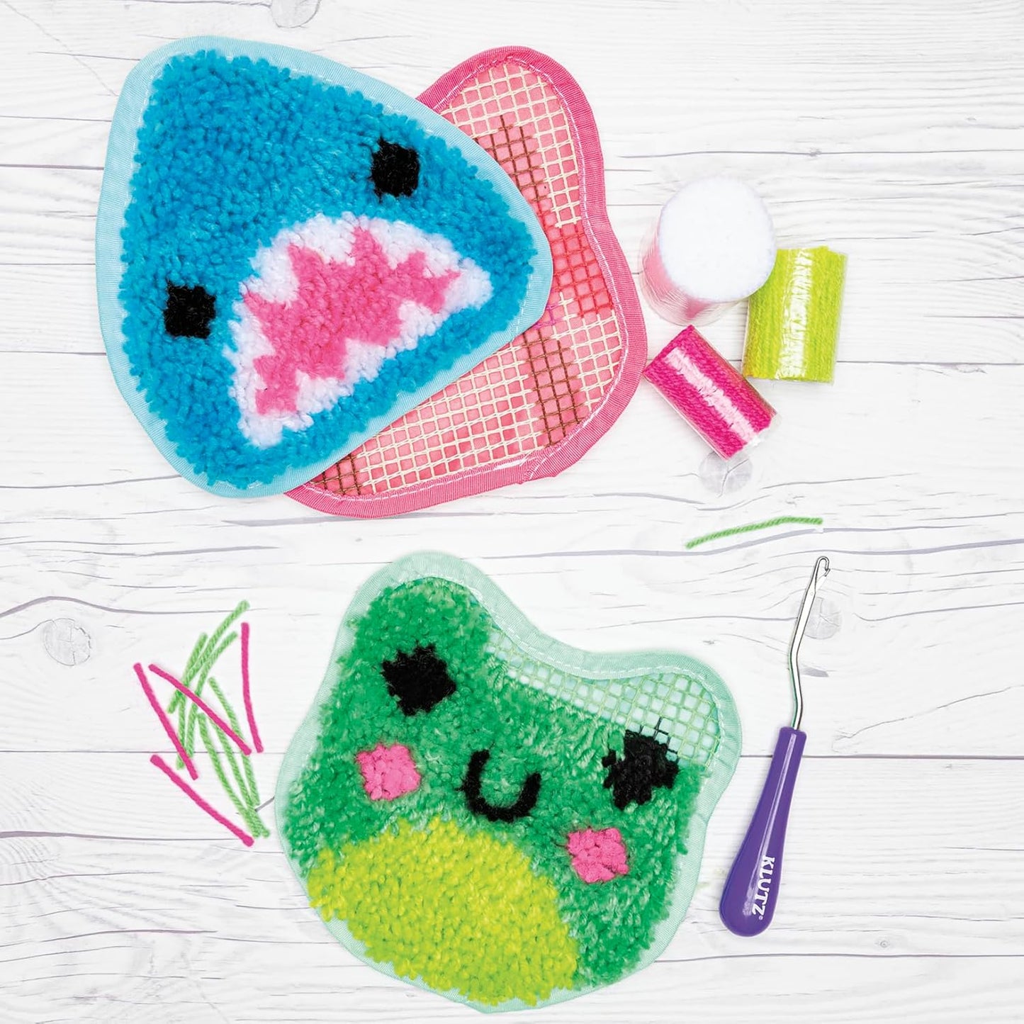 Klutz Latch Hook Animals: Red Pana, Frog & Shark