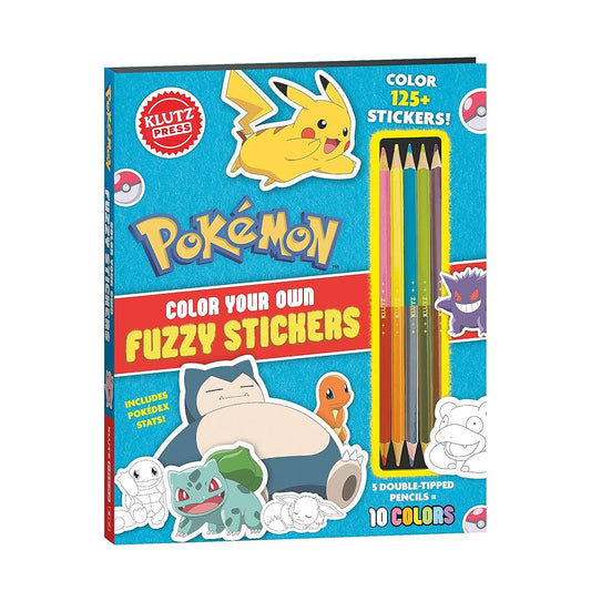 Klutz Pokemon Colour you own Fuzzy Stickers