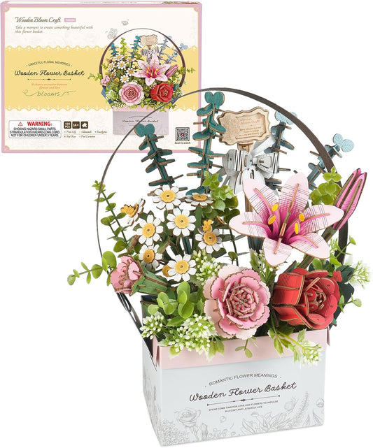 Wooden Bloom Craft Flower Basket