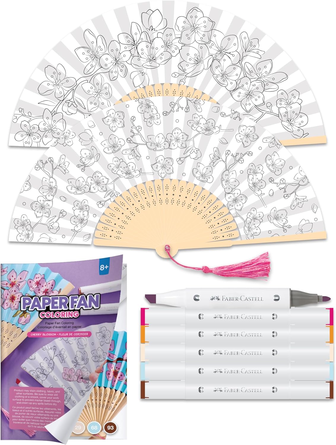 Paper Fan Coloring Cherry Blossom