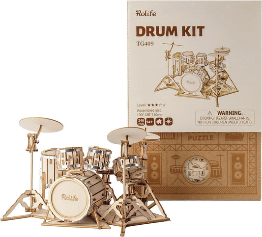 3D Wooden Puzzle Drum Kit