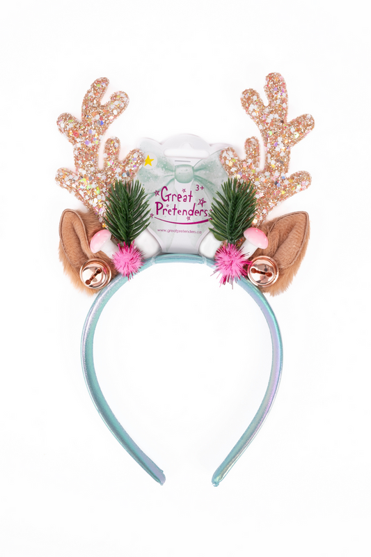 Holiday Rudolph Headband (pink/mint)