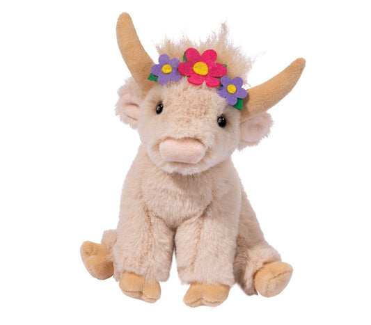 Laddie Flower Highland Cow mini soft