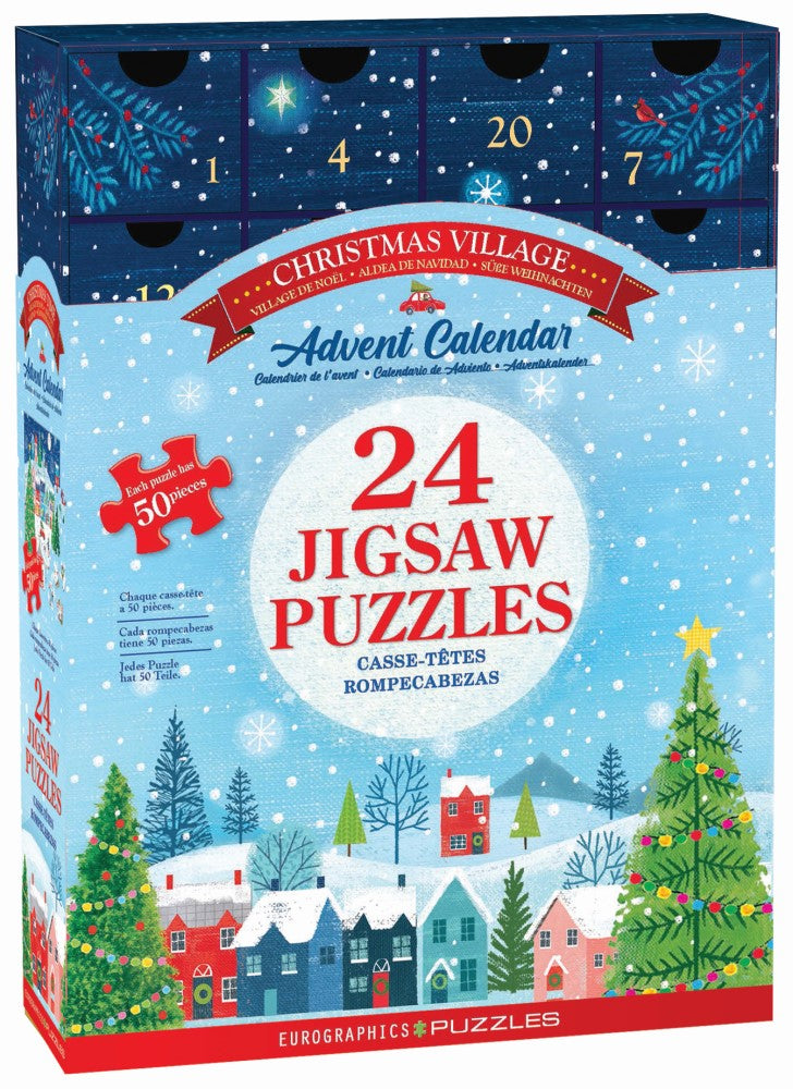 Christmas Village Advent Calendar 24 Jigsaw Puzzles 50pc each
