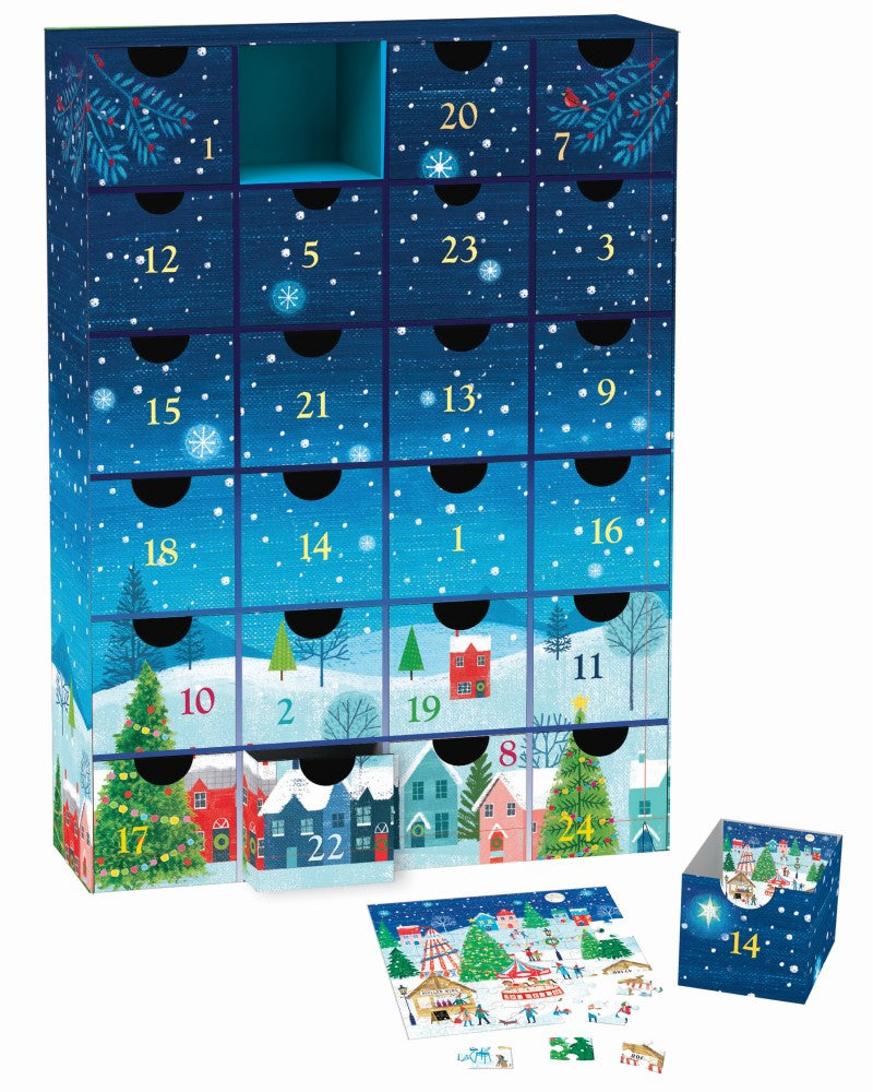 Christmas Village Advent Calendar 24 Jigsaw Puzzles 50pc each