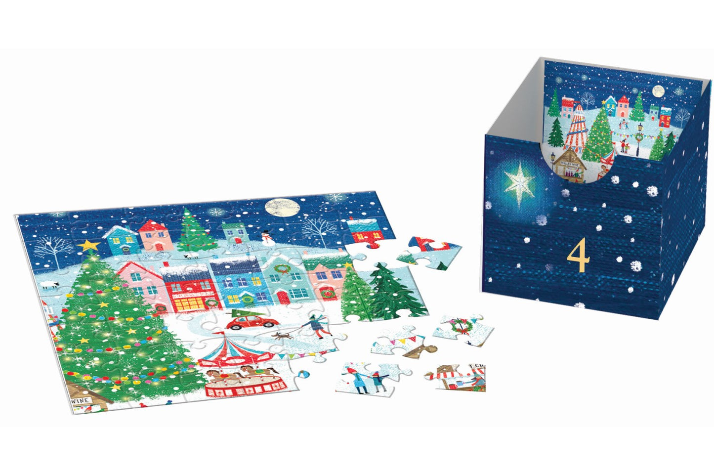 Christmas Village Advent Calendar 24 Jigsaw Puzzles 50pc each