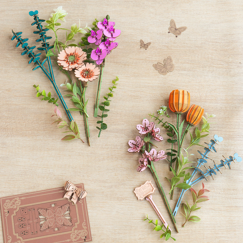3D Wooden Puzzle Wooden Blooming Book