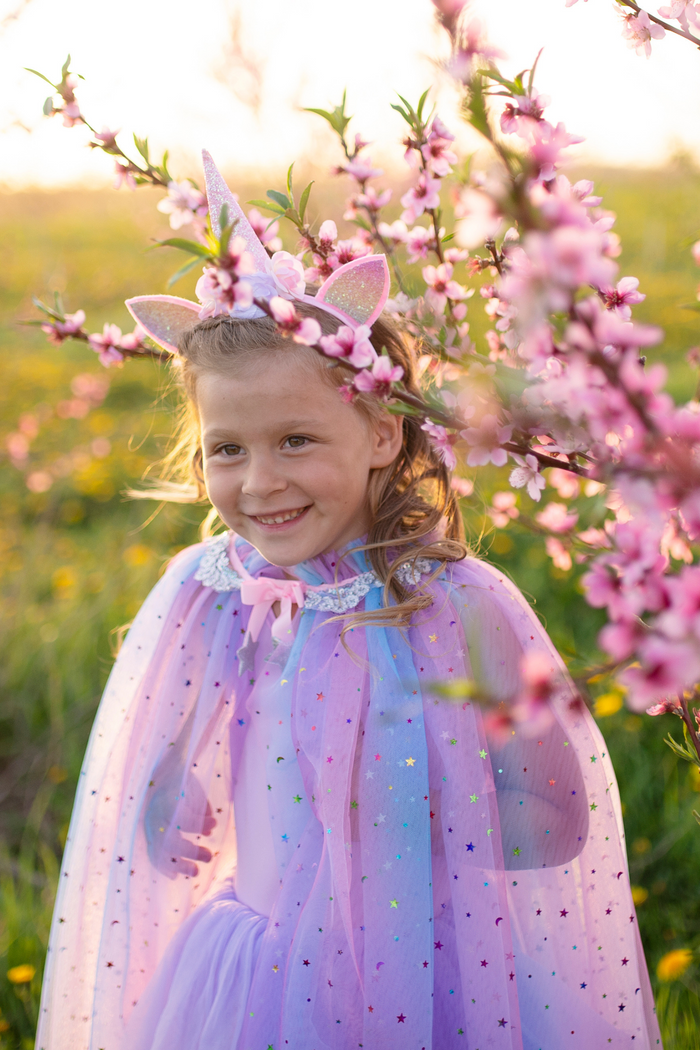 Rainbow Unicorn Cape with Headband Size 4-6