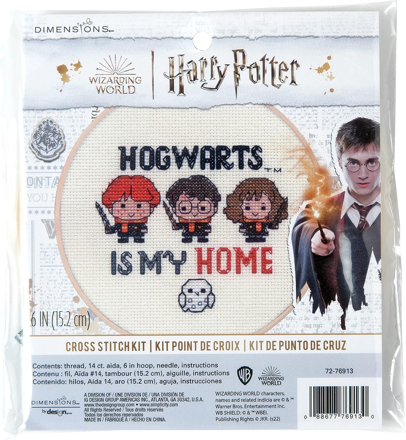 Harry Potter Hogwarts is My Home Cross Stitch Kit 6"