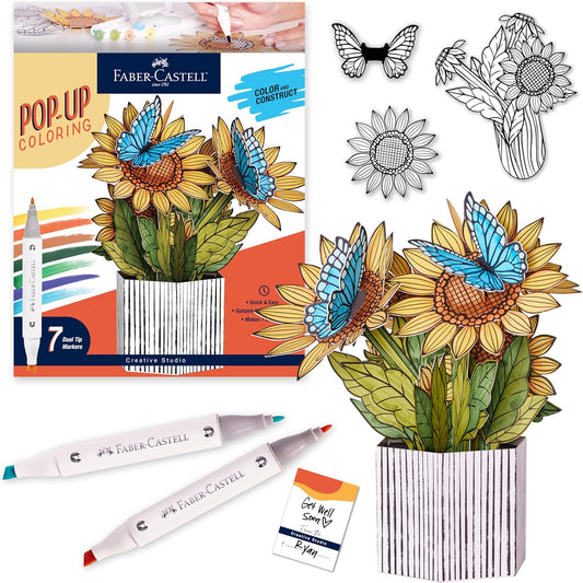 Pop-Up Coloring Sunflowers & Butterflies