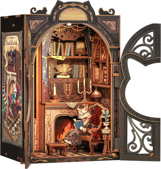 DIY Book Nook Count Cat's Study