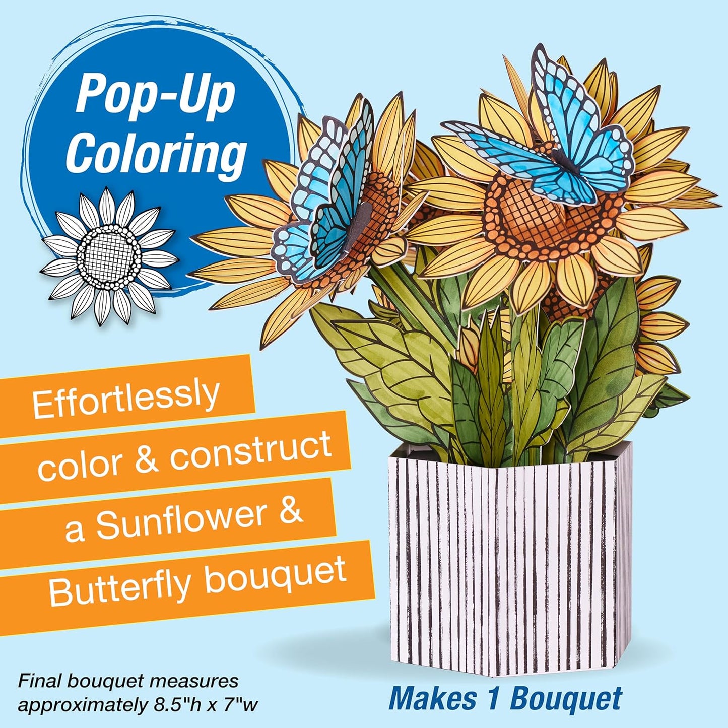 Pop-Up Coloring Sunflowers & Butterflies