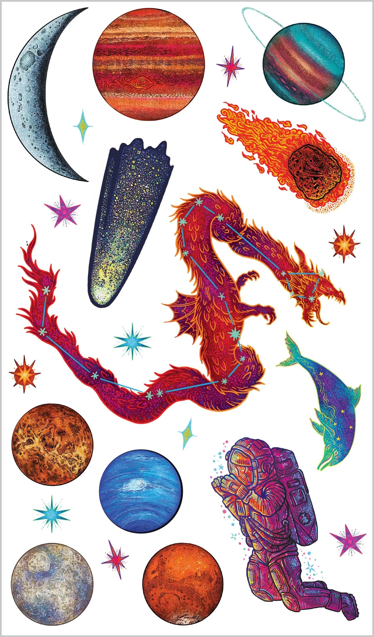 Cool, Cosmic Tattoo Stars and Planets