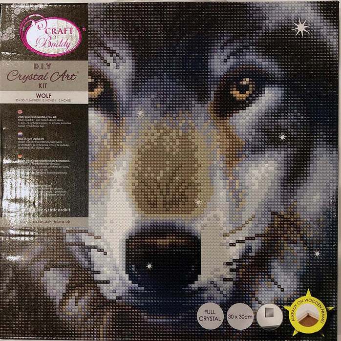 Crystal Art Mounted Kit Wolf 12X12"